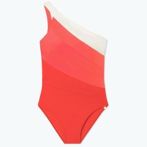 Women’s Summersalt One Piece Swimsuit - The Sidestroke (Coral) (Size 4)